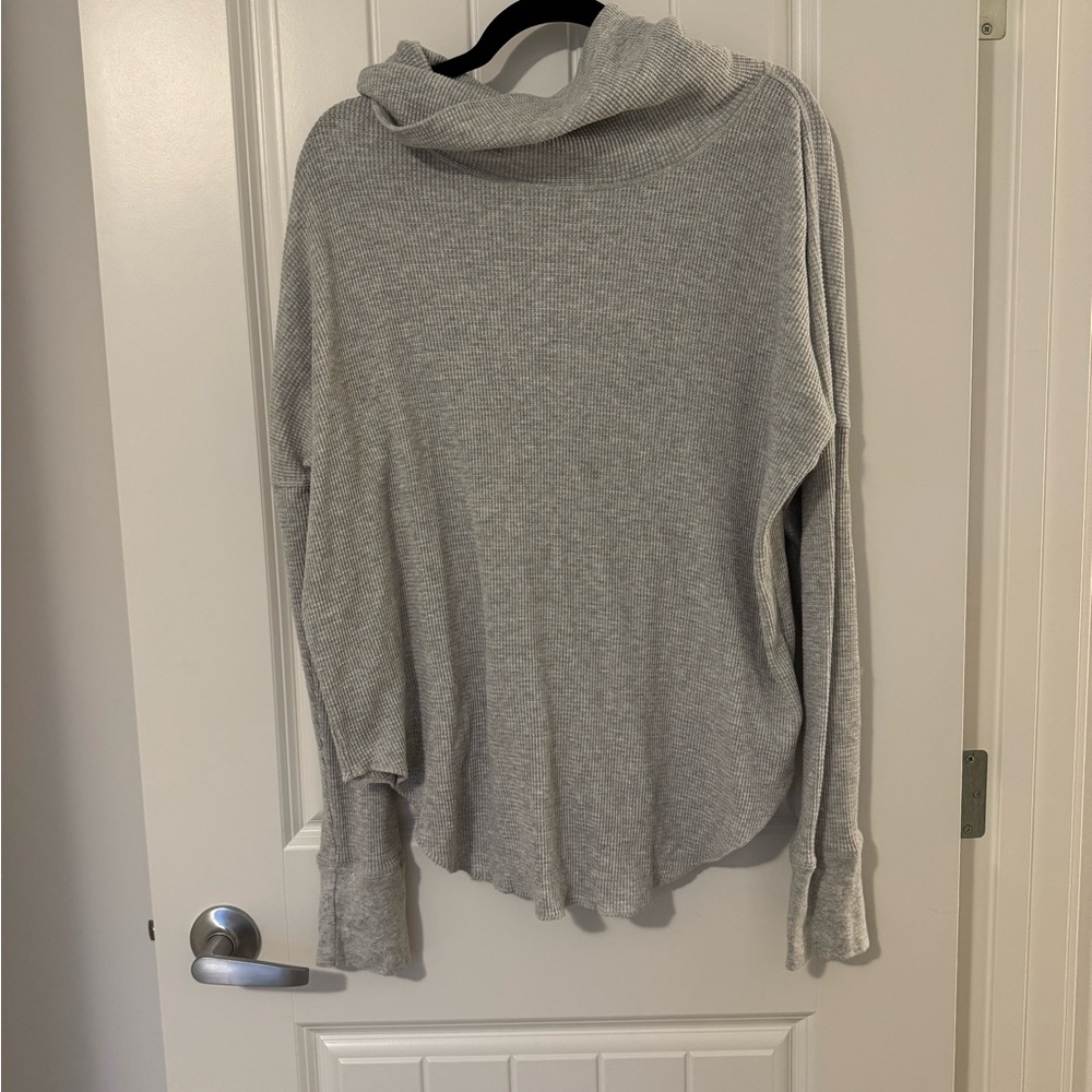 Babaton Heather Gray Cowl Neck Sweater